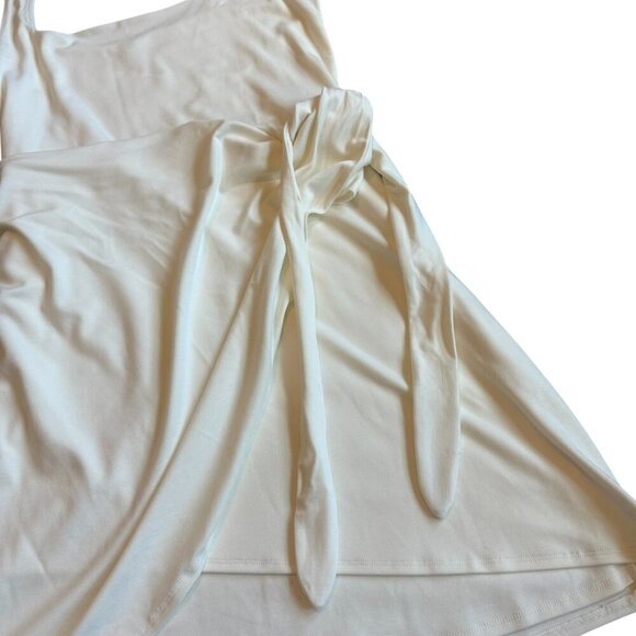 Wilfred Aritzia New Saturn Mini Dress Sleeveless Light Birch Cream Wrap XL NWT - Picture 5 of 11